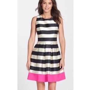Eliza J | Stripe Crepe Colorblock Hem Dress Sz 4